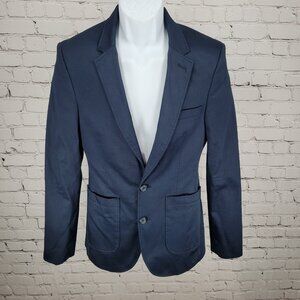 ASOS Navy Blue 2 Button Single Vented Notch Blazer Jacket Sport Coat Size 34R